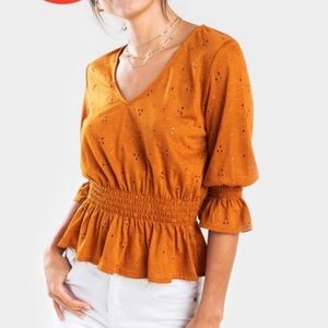 Blue Rain Orange Top